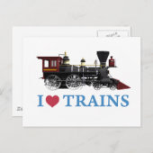 I Love Trains Briefkaart (Voorkant / Achterkant)