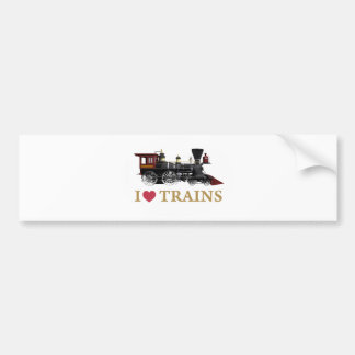 I Love Trains Bumpersticker