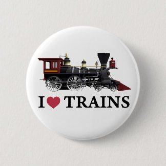 I Love Trains Ronde Button 5,7 Cm
