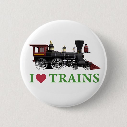 I Love Trains Ronde Button 5,7 Cm (Voorkant)