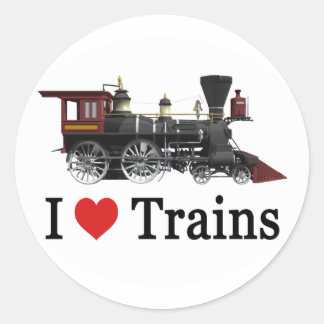 I Love Trains Ronde Sticker