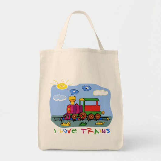I Love Trains Tote Bag (Voorkant)