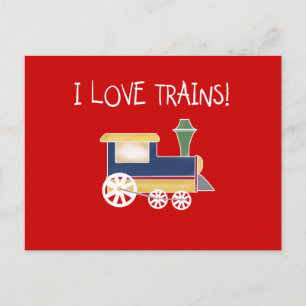 I Love Trains Tshirts and Gifts Briefkaart