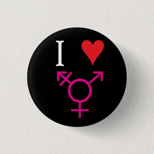 I Love Transgender Ronde Button 3,2 Cm (Voorkant)