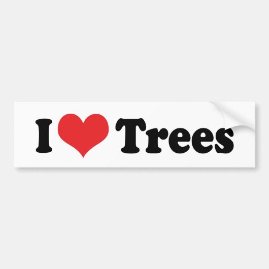 I Love Trees Bumper Sticker (Devant)