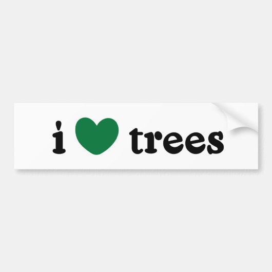 I Love Trees Bumper Sticker (Devant)