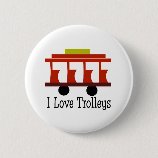 I Love Trolleys Ronde Button 5,7 Cm (Voorkant)
