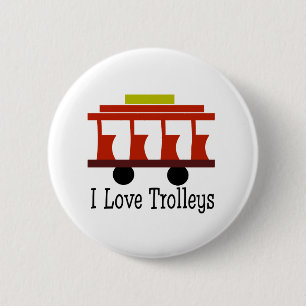 I Love Trolleys Ronde Button 5,7 Cm