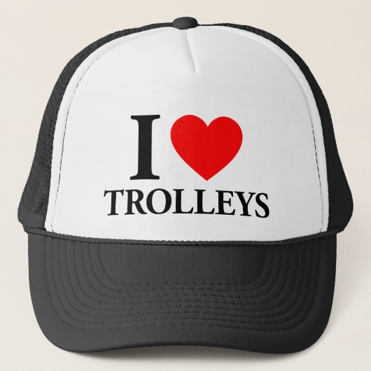 I Love Trolleys Trucker Pet (Voorkant)