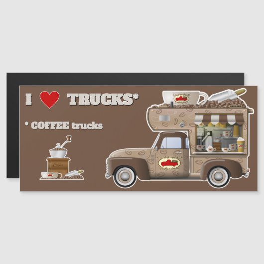 I Love Trucks (Coffee Trucks) magneet (Voorkant / Achterkant)