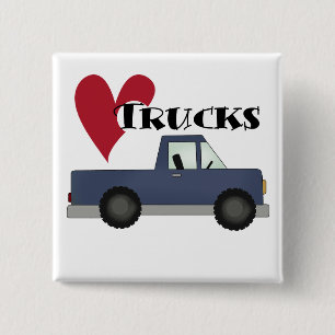 I Love Trucks Tshirts and Gifts Vierkante Button 5,1 Cm