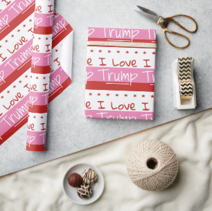I Love Trump ... for President Pink Wrapping Paper Cadeaupapier
