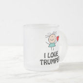 I Love Trumpet Stick Figuurmuziek Cadeft Matglas Koffiemok (Voorkant rechts)