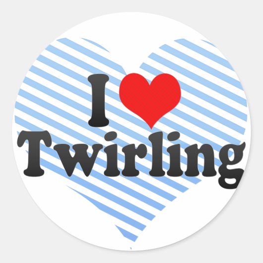 I Love Twirling Ronde Sticker (Voorkant)