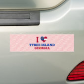 I Love Tybee Island, Georgia Bumpersticker (Op auto)