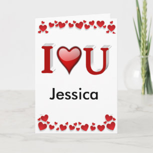 I Love U Aangepaste Valentijnsdag Kaart
