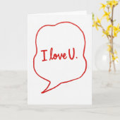 I Love U Cute Card Kaart (Gele Bloem)