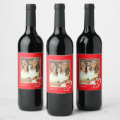 I Love U, Cute Hearts - Custom Photo Personised Wijn Etiket (Flessen)