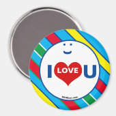 I LOVE U Multi-color Refrigerator Magnet (Recto/Verso)