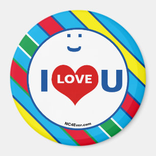 I LOVE U Multi-color Refrigerator Magnet