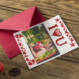 I Love U rode Valentijnsdag foto Kaart