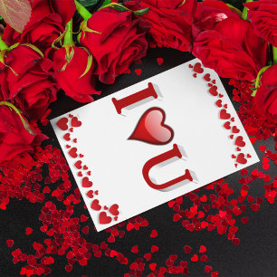 I Love U rode Valentijnsdag Kaart