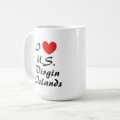 I Love U.S. Virgin Islands Typographie Coffee Mug (Devant gauche)