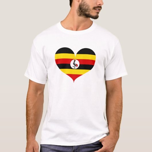 I Love Uganda Flag T-shirt (Voorkant)