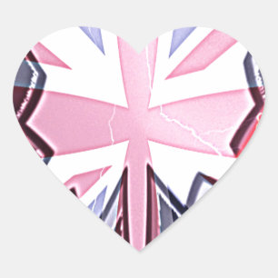 "I Love UK" Kunstdruk Hart Sticker