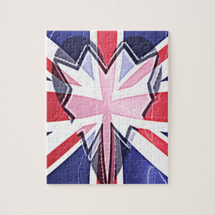 "I Love UK" Kunstdruk Legpuzzel