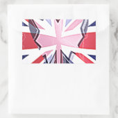 "I Love UK" Kunstdruk Rechthoekige Sticker (Tas)