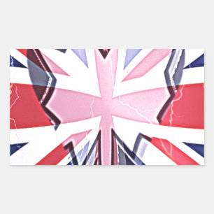 "I Love UK" Kunstdruk Rechthoekige Sticker