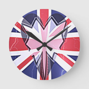"I Love UK" Kunstdruk Ronde Klok
