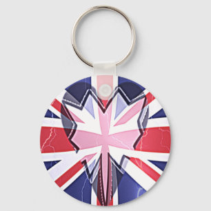 "I Love UK" Kunstdruk Sleutelhanger