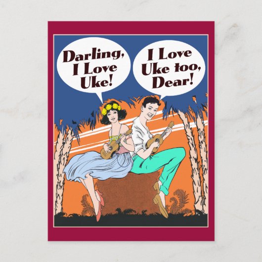 I Love Uke Carte Postale (Devant)