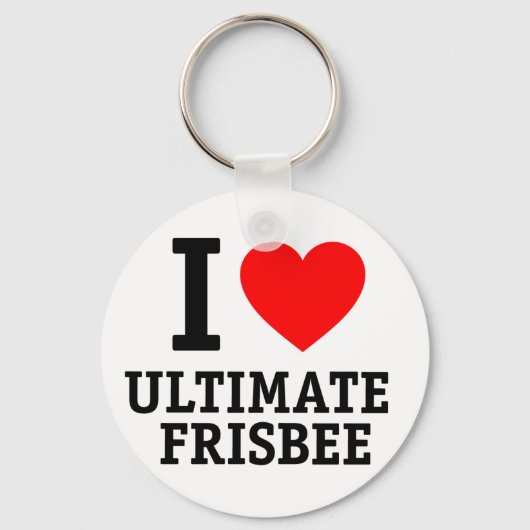 I Love Ultimate Frisbee Sleutelhanger (Voorkant)