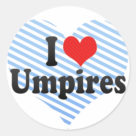 I Love Umpires Ronde Sticker (Voorkant)