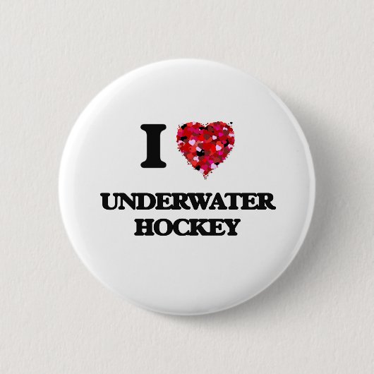 I Love Underwater Hockey Ronde Button 5,7 Cm (Voorkant)