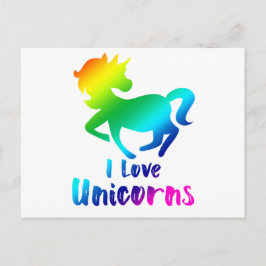 I Love Unicorns Rainbow Design Briefkaart