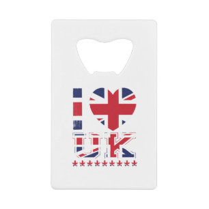 I Love United Kingdom-Verenigd Koninkrijk-England Kredietkaart Flessenopener
