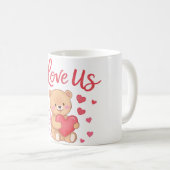 I Love Us Teddy Bear Mug (Devant droit)