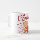 I Love Us Teddy Bear Mug (Devant gauche)