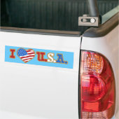 I Love USA Bumper Sticker (Sur camion)
