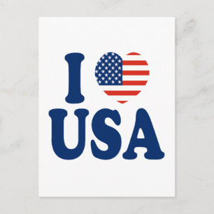I Love USA Heart Design Briefkaart