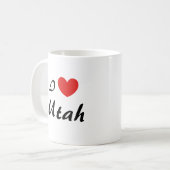 I Love Utah Heart Typography Coffee Mug (Devant gauche)