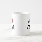 I Love Utah Heart Typography Coffee Mug (Centre)