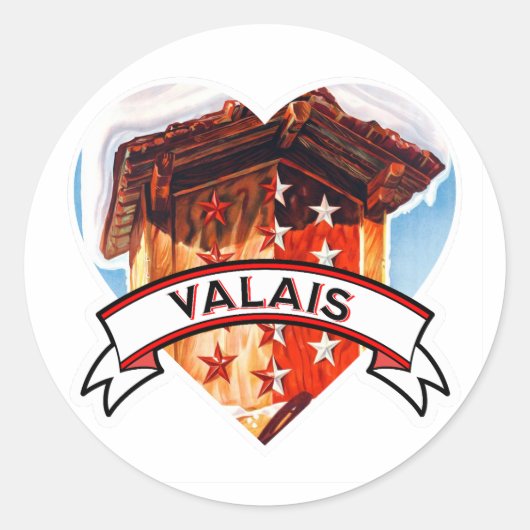 I Love Valais Ronde Sticker (Voorkant)