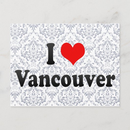 I Love Vancouver, Canada Briefkaart (Voorkant)