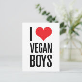 I Love Vegan Boys Briefkaart (Staand voorkant)