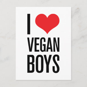 I Love Vegan Boys Briefkaart